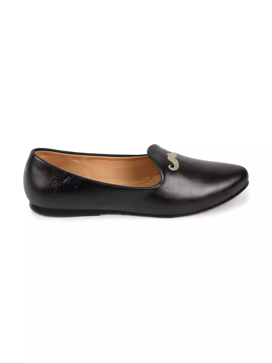 Men Black Ethnic Slip-On Juttis