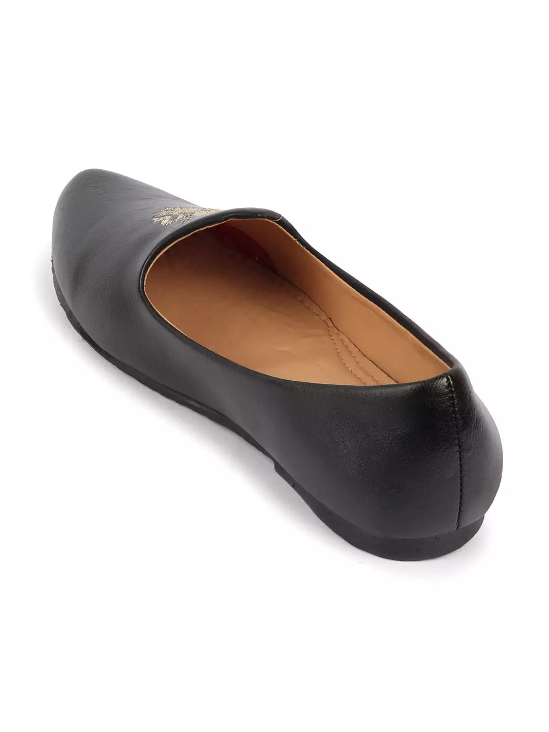 Men Black Ethnic Slip-On Juttis