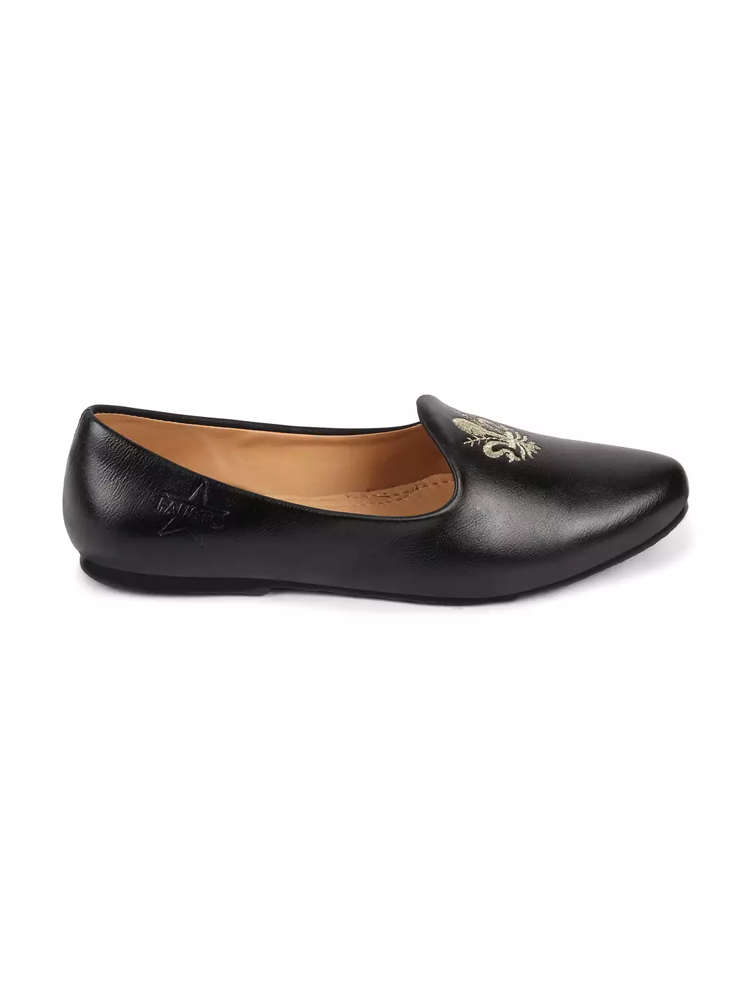 Men Black Ethnic Slip-On Juttis