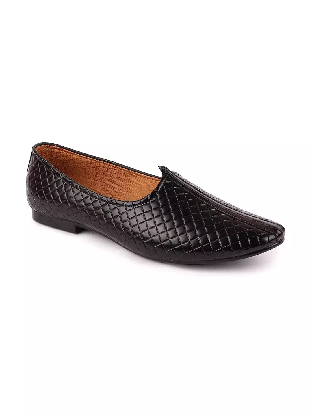 Men Black Ethnic Slip-On Juttis