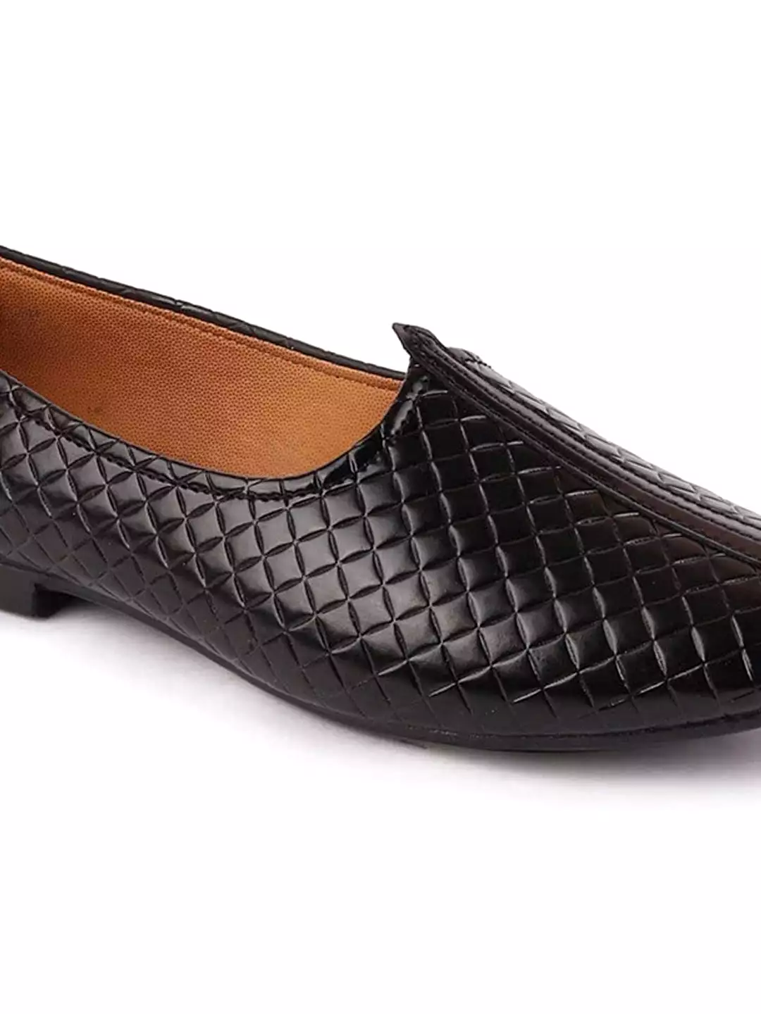 Men Black Ethnic Slip-On Juttis