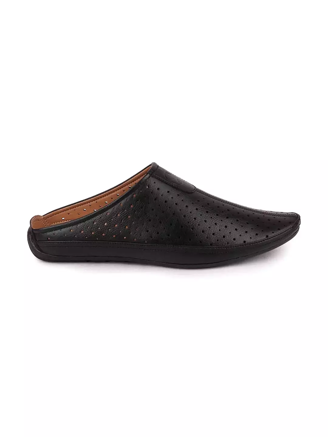 Men Black Ethnic Slip-On Juttis