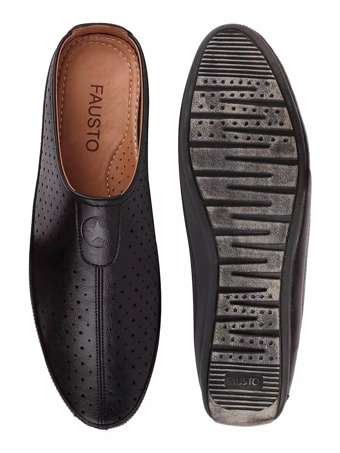 Men Black Ethnic Slip-On Juttis