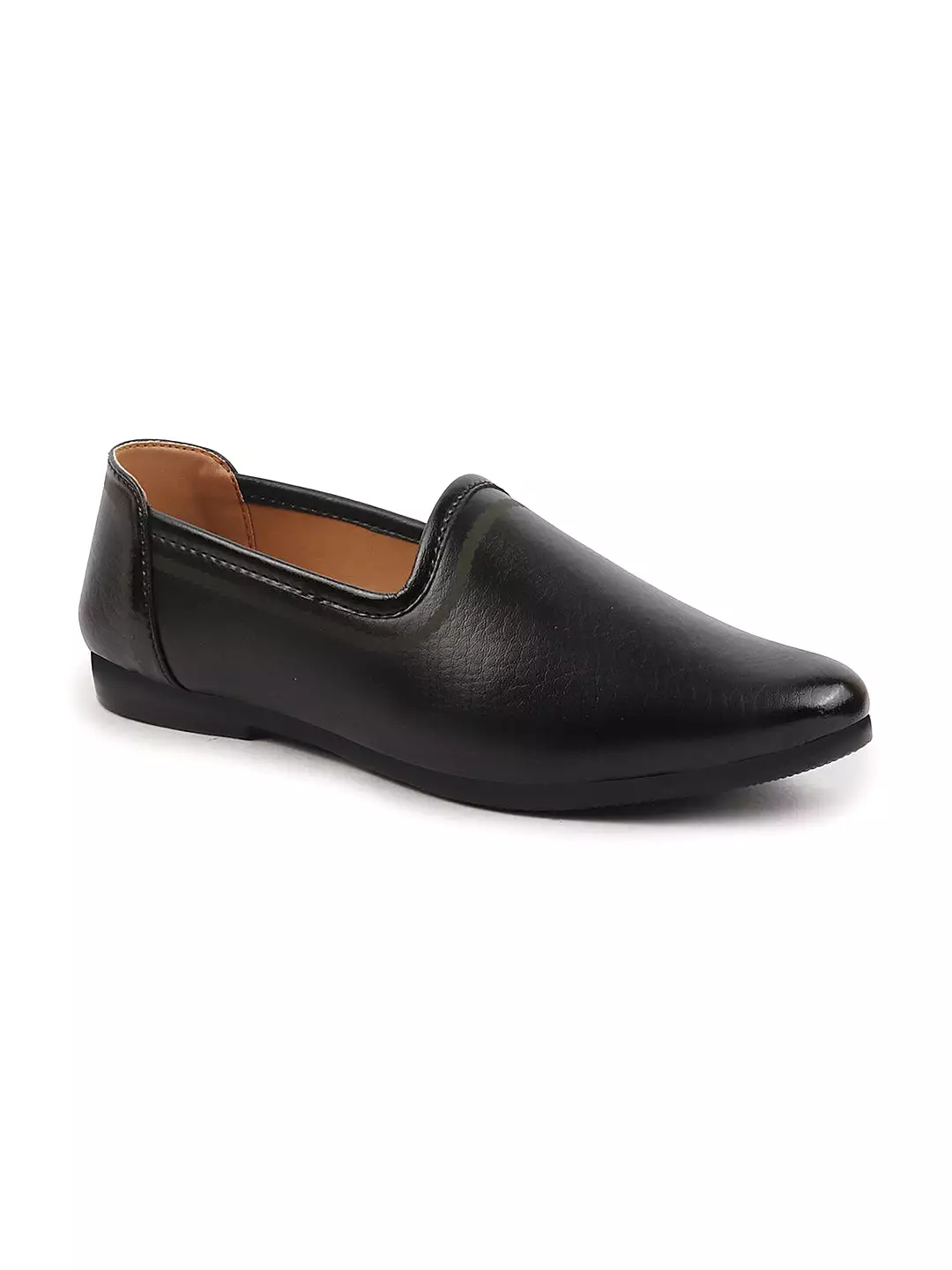 Men Black Ethnic Slip-On Lightweight Jutis & Mojaris