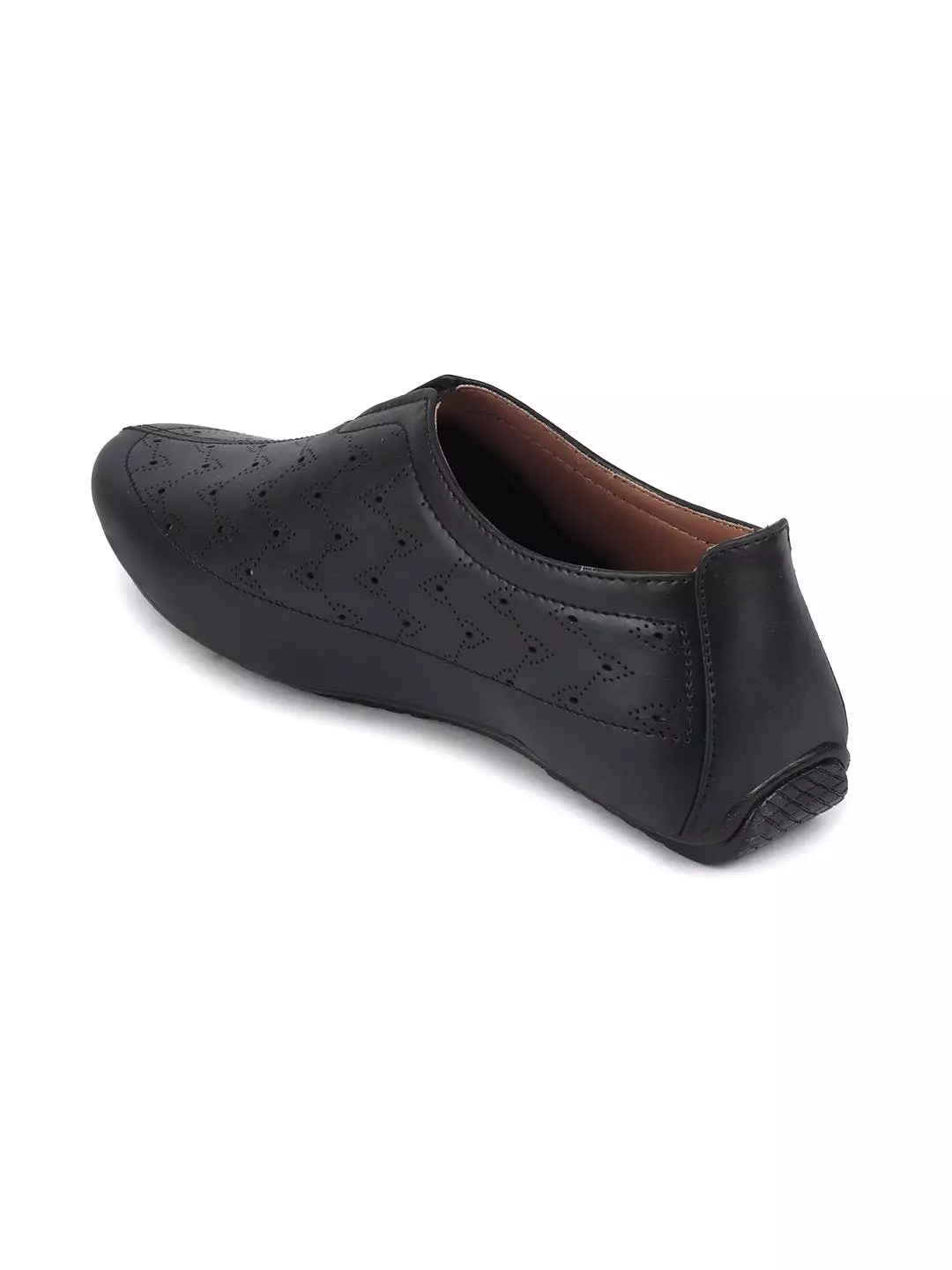 Men Black Ethnic Slip-On Shoe Style Jutis & Mojaris