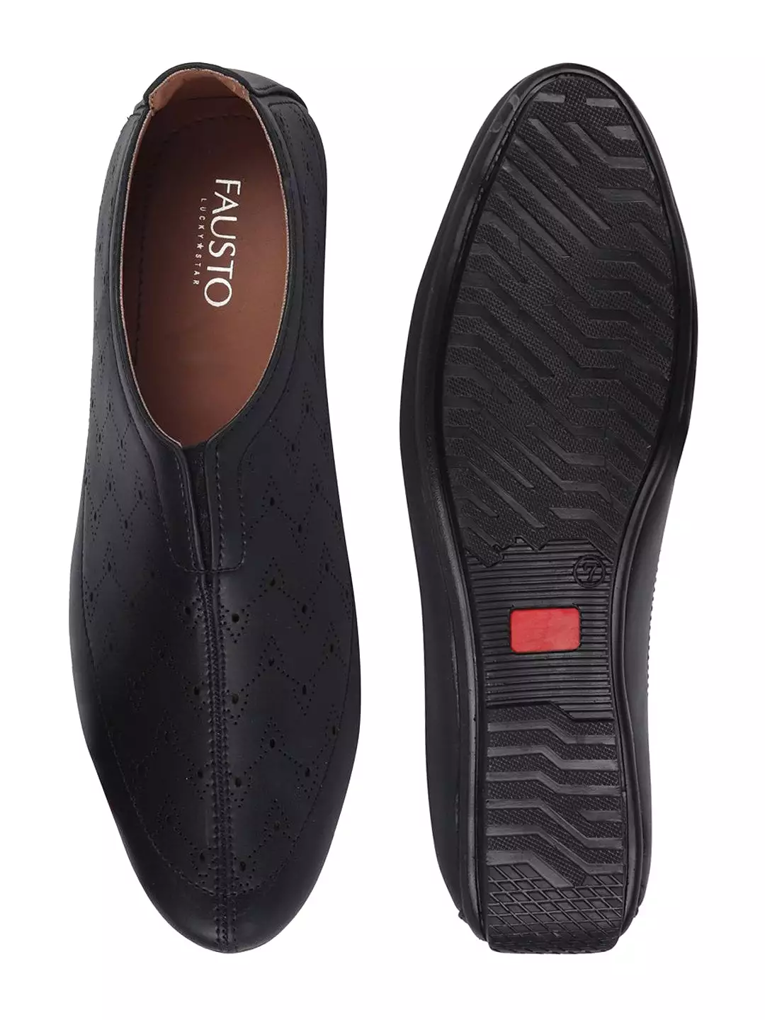 Men Black Ethnic Slip-On Shoe Style Jutis & Mojaris