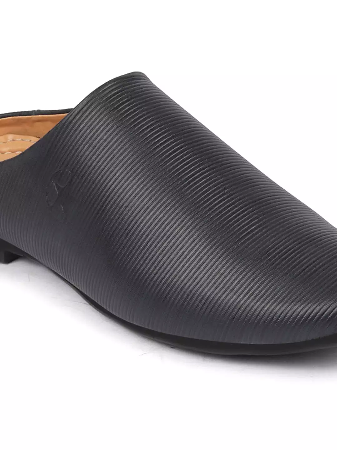 Men Blue Back Open Classic Design Textured Slip-On Ethnic Juttis and Mojaris