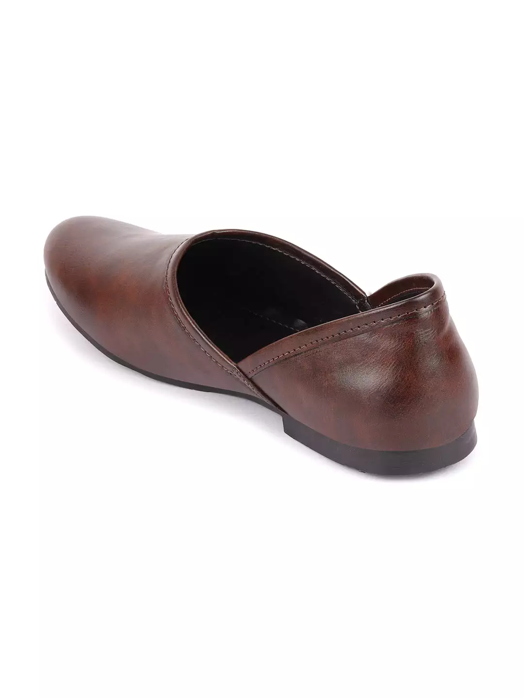 Men Brown Ethnic Nagra Juttis & Mojaris