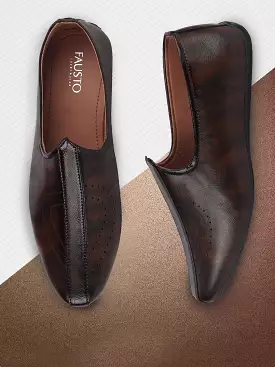 Men Brown Ethnic Slip-On Fashion Style Jutis & Mojaris