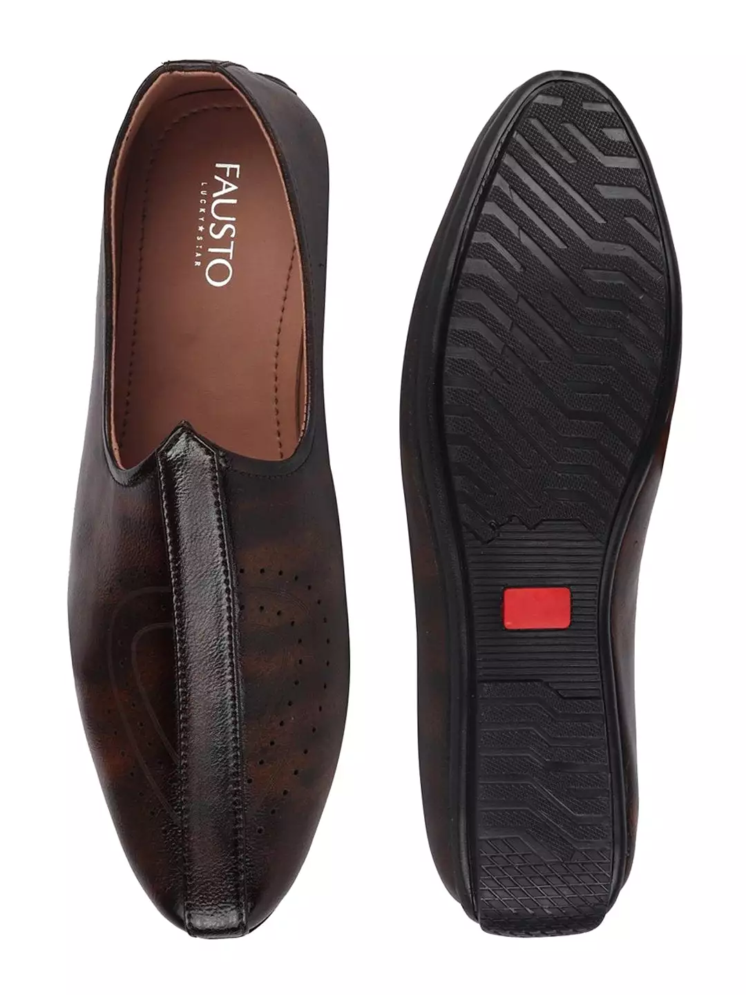 Men Brown Ethnic Slip-On Fashion Style Jutis & Mojaris