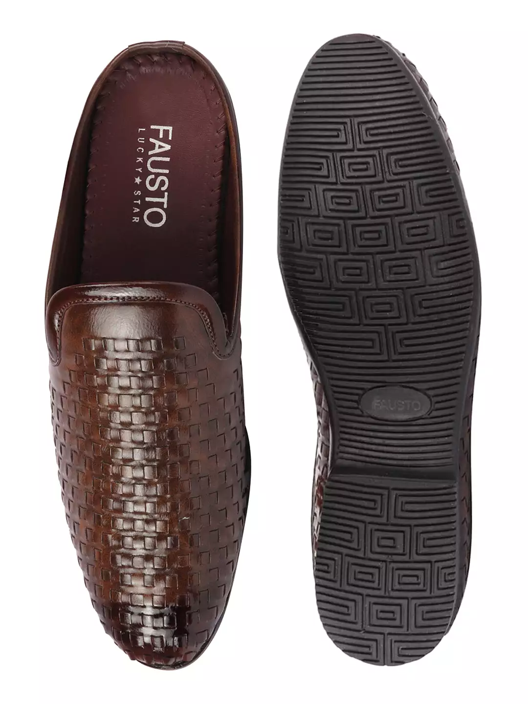 Men Brown Ethnic Slip-On Jutis and Mojaris