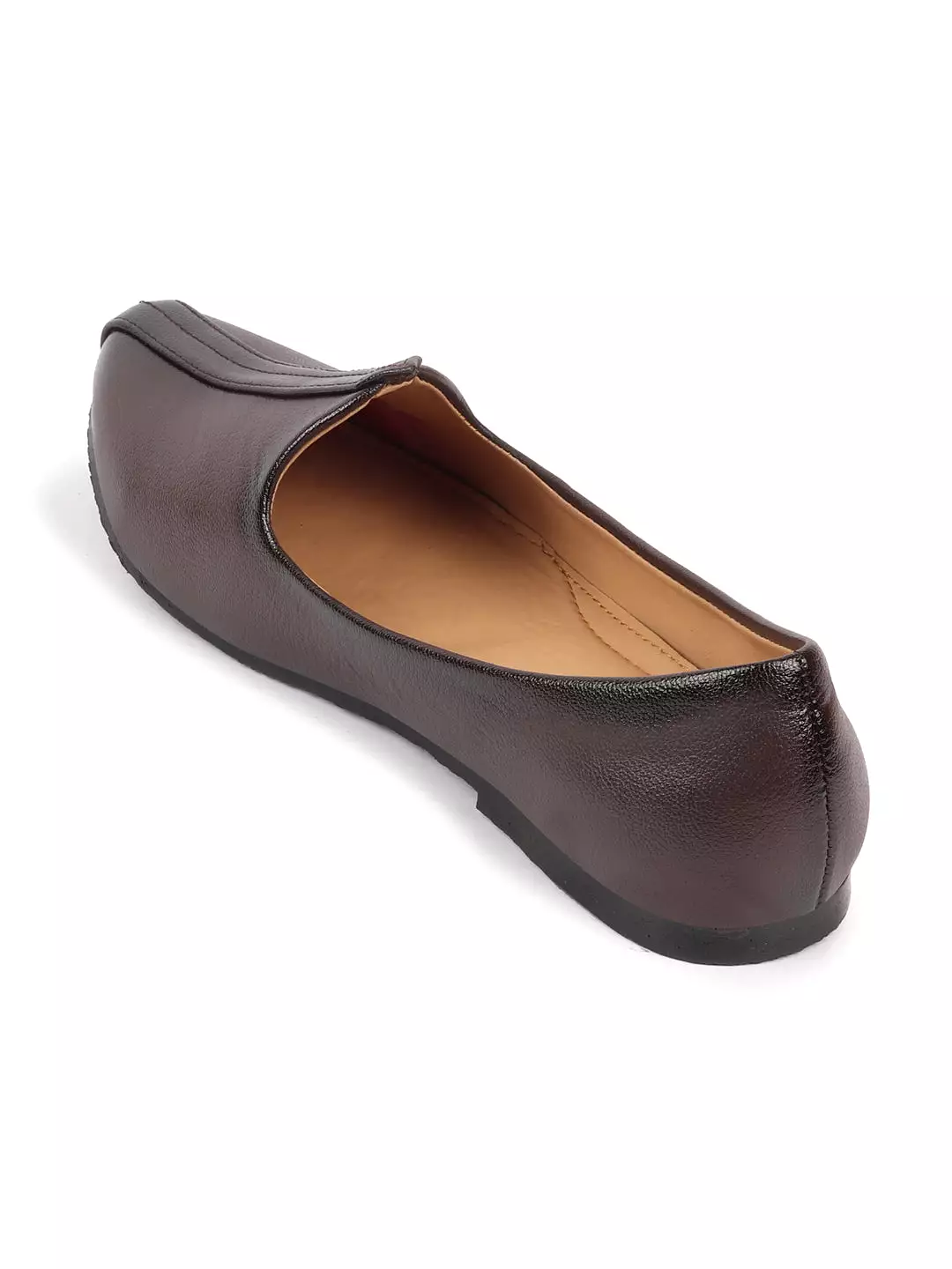 Men Brown Ethnic Slip-On Jutis and Mojaris