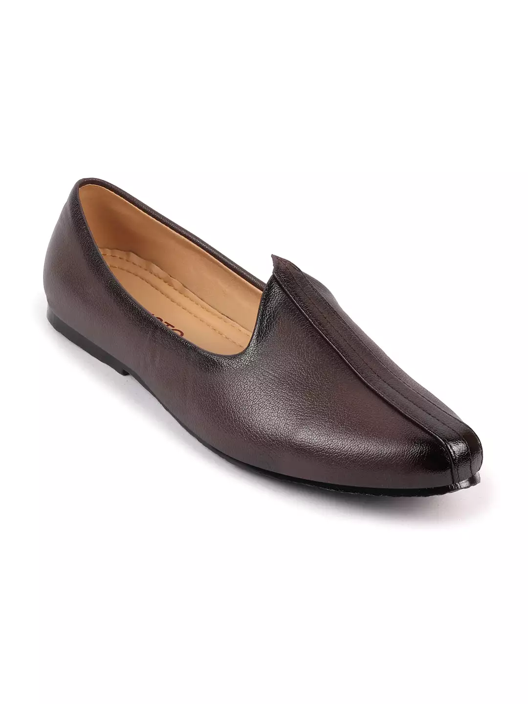 Men Brown Ethnic Slip-On Jutis and Mojaris