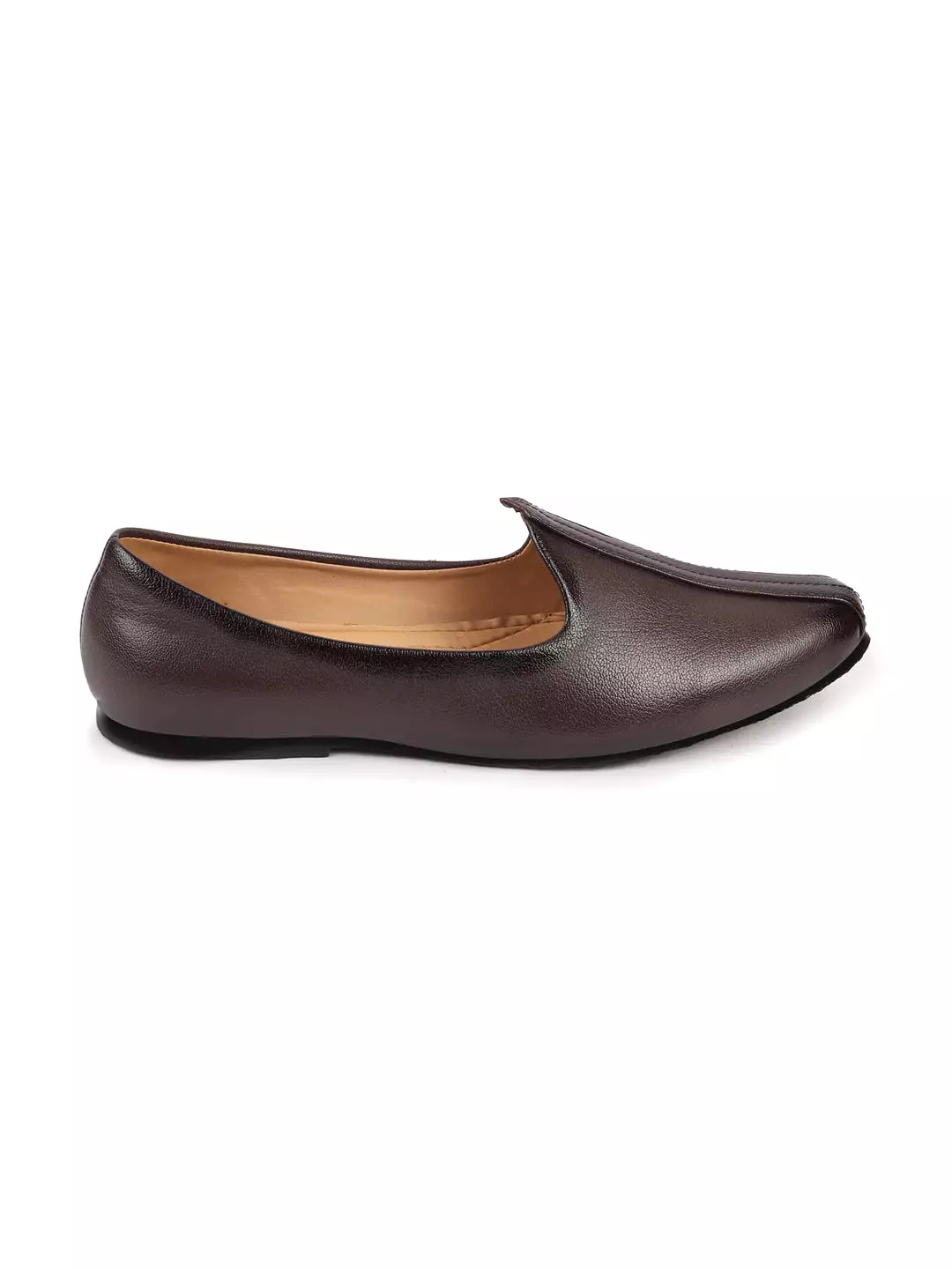 Men Brown Ethnic Slip-On Jutis and Mojaris