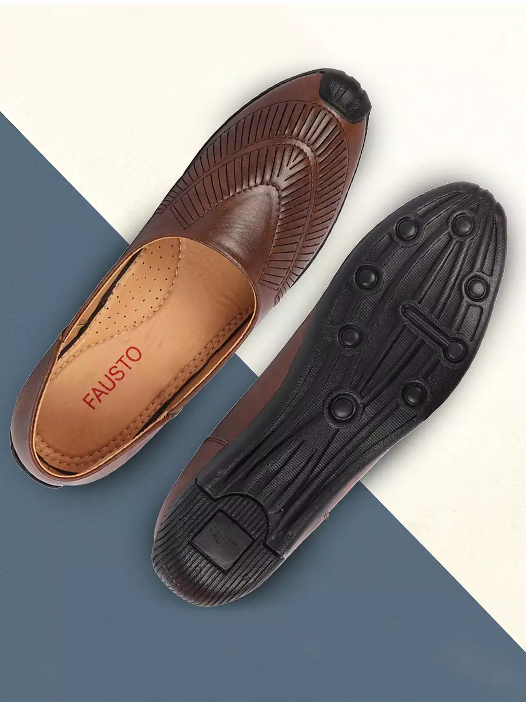 Men Brown Ethnic Slip-On Juttis