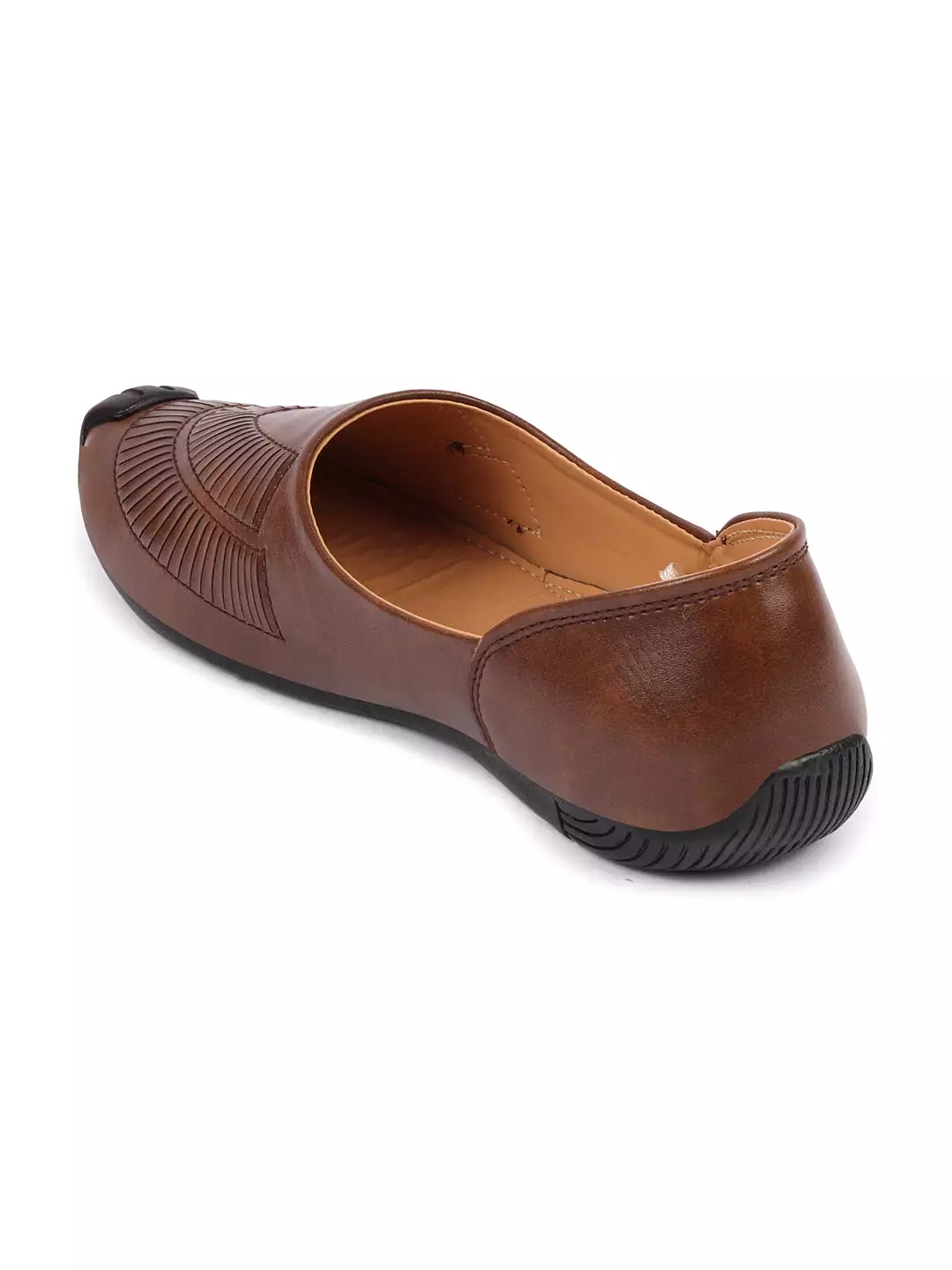 Men Brown Ethnic Slip-On Juttis