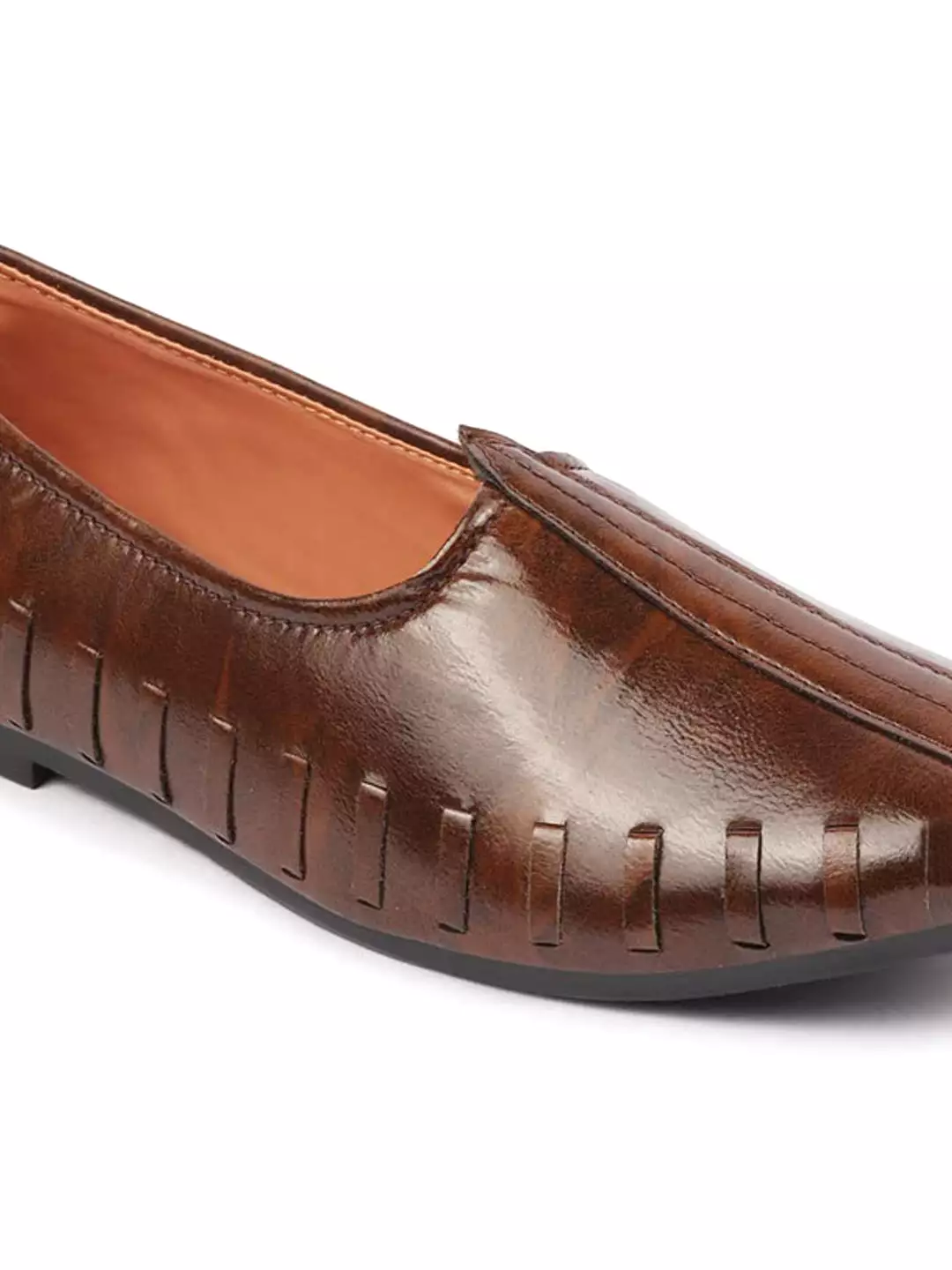 Men Brown Ethnic Slip-On Juttis