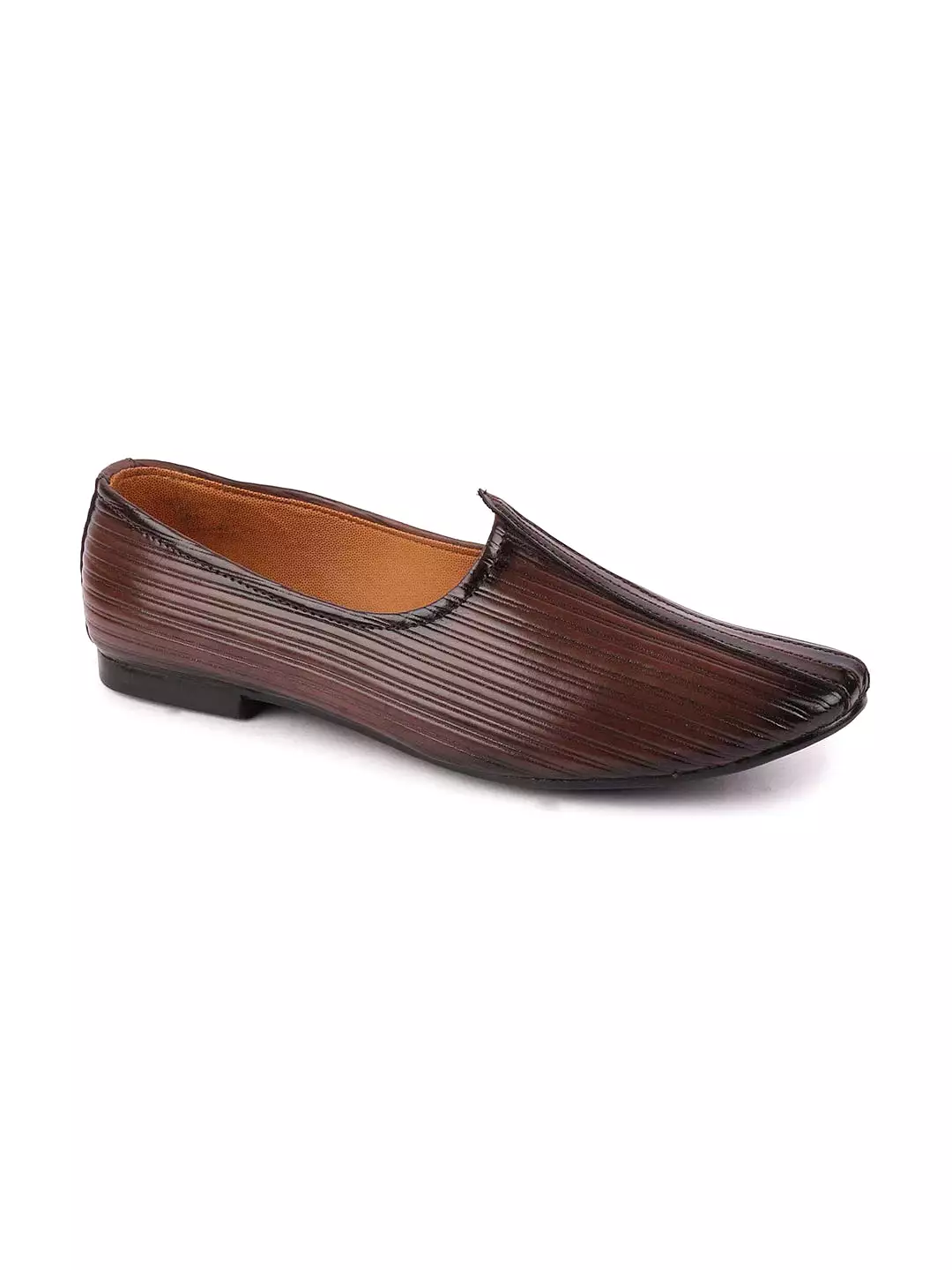 Men Brown Ethnic Slip-On Juttis