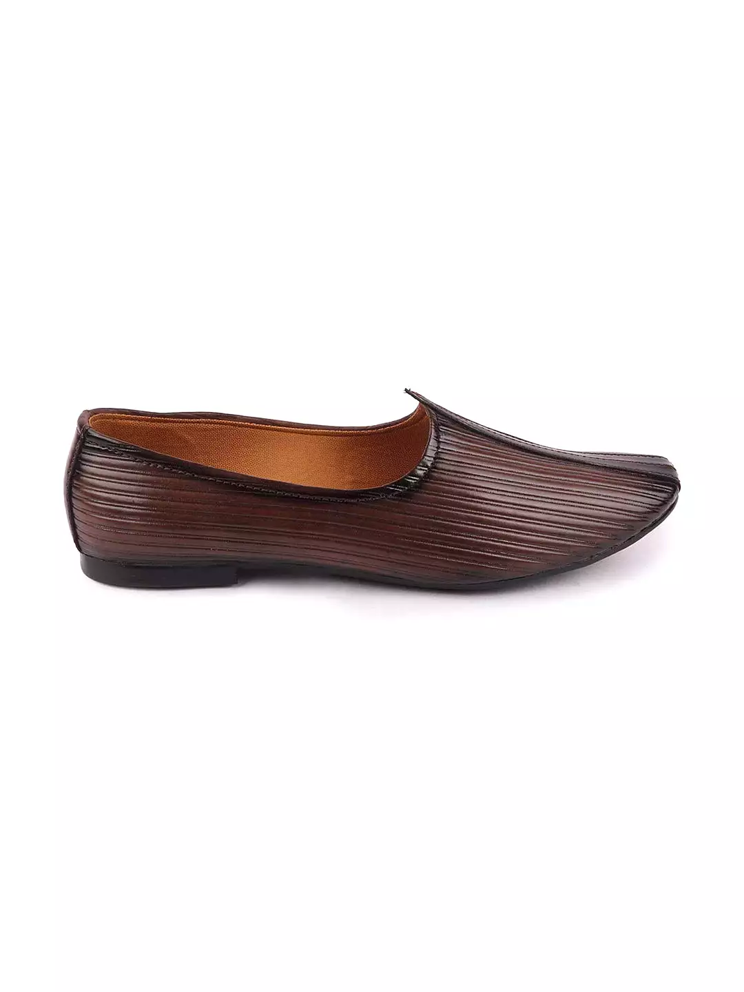 Men Brown Ethnic Slip-On Juttis