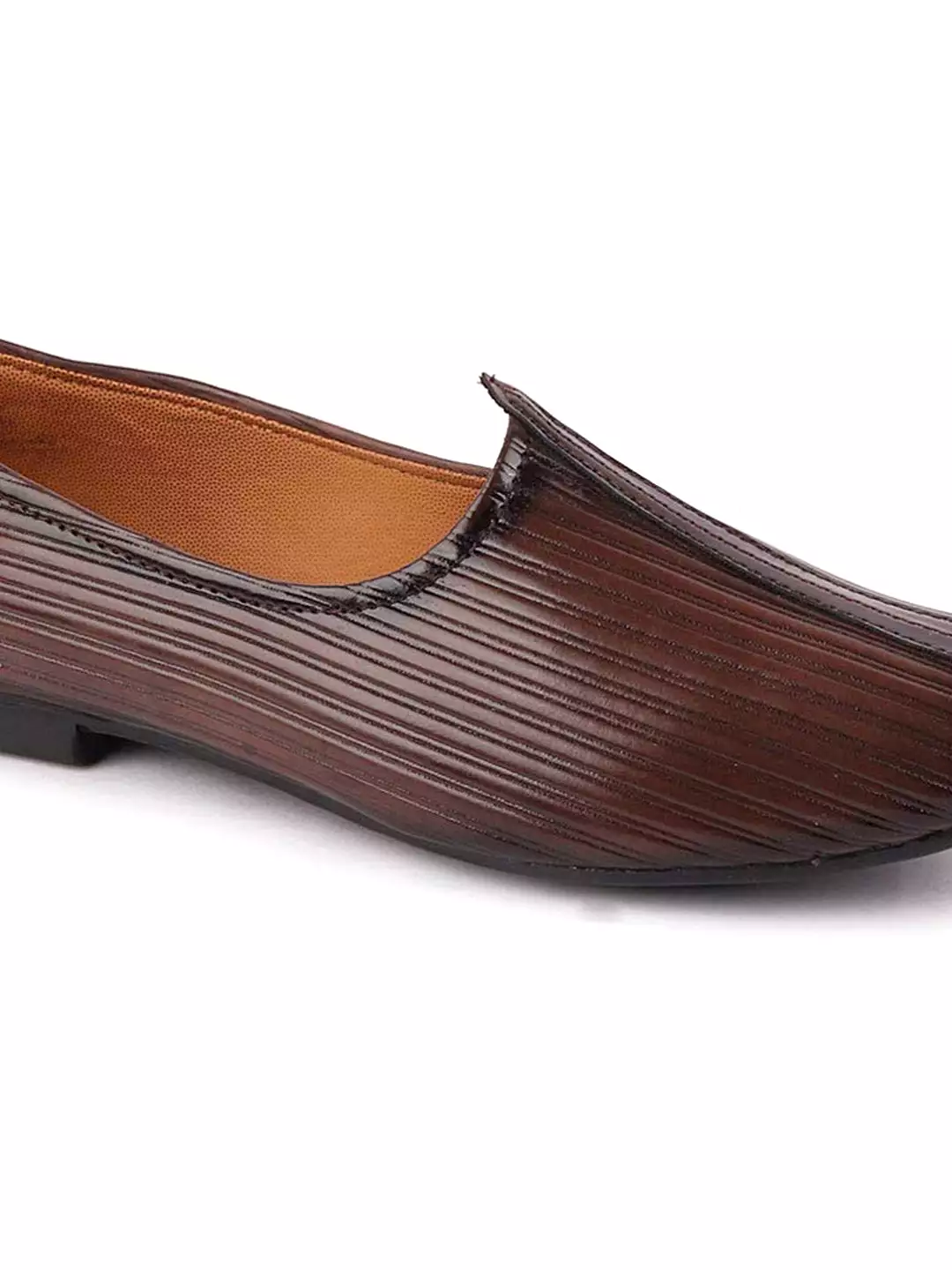 Men Brown Ethnic Slip-On Juttis