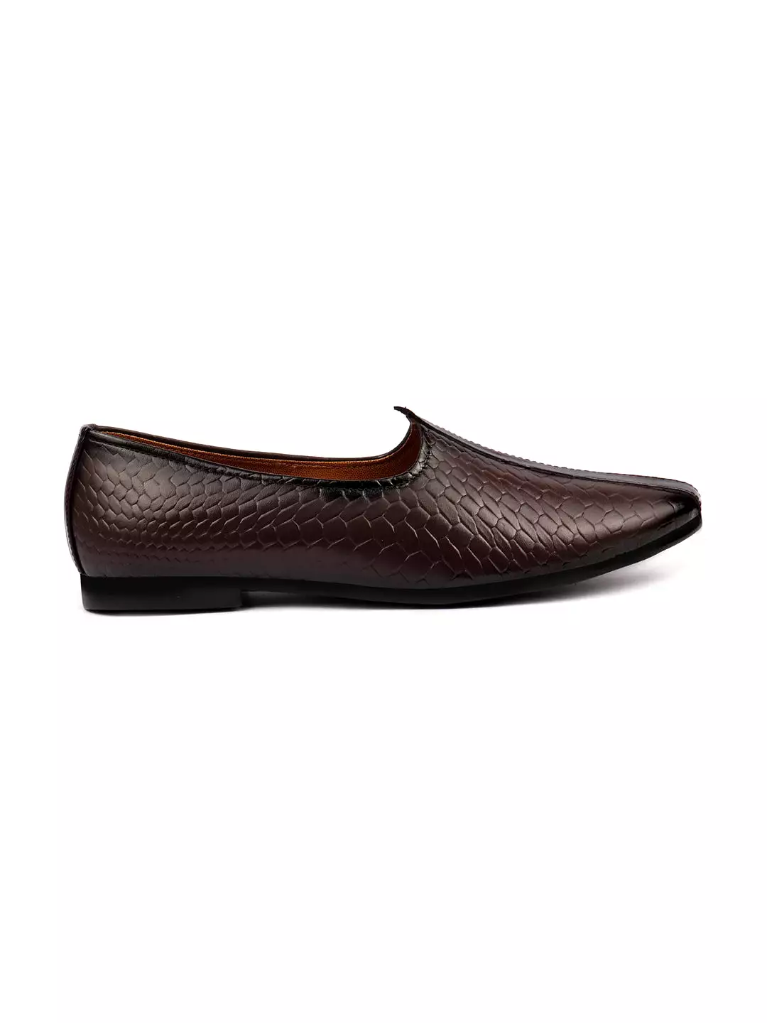 Men Brown Ethnic Slip-On Juttis