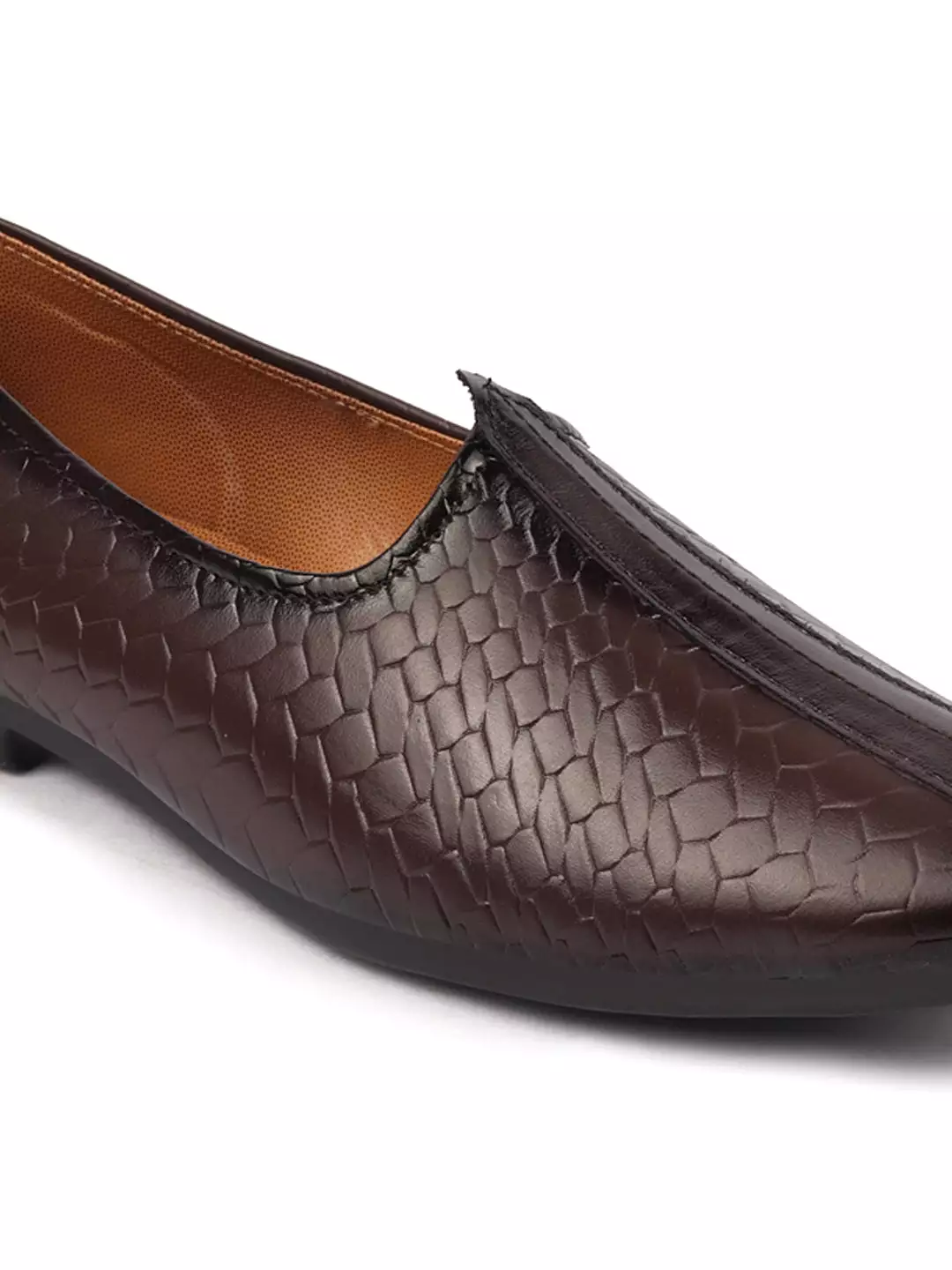 Men Brown Ethnic Slip-On Juttis