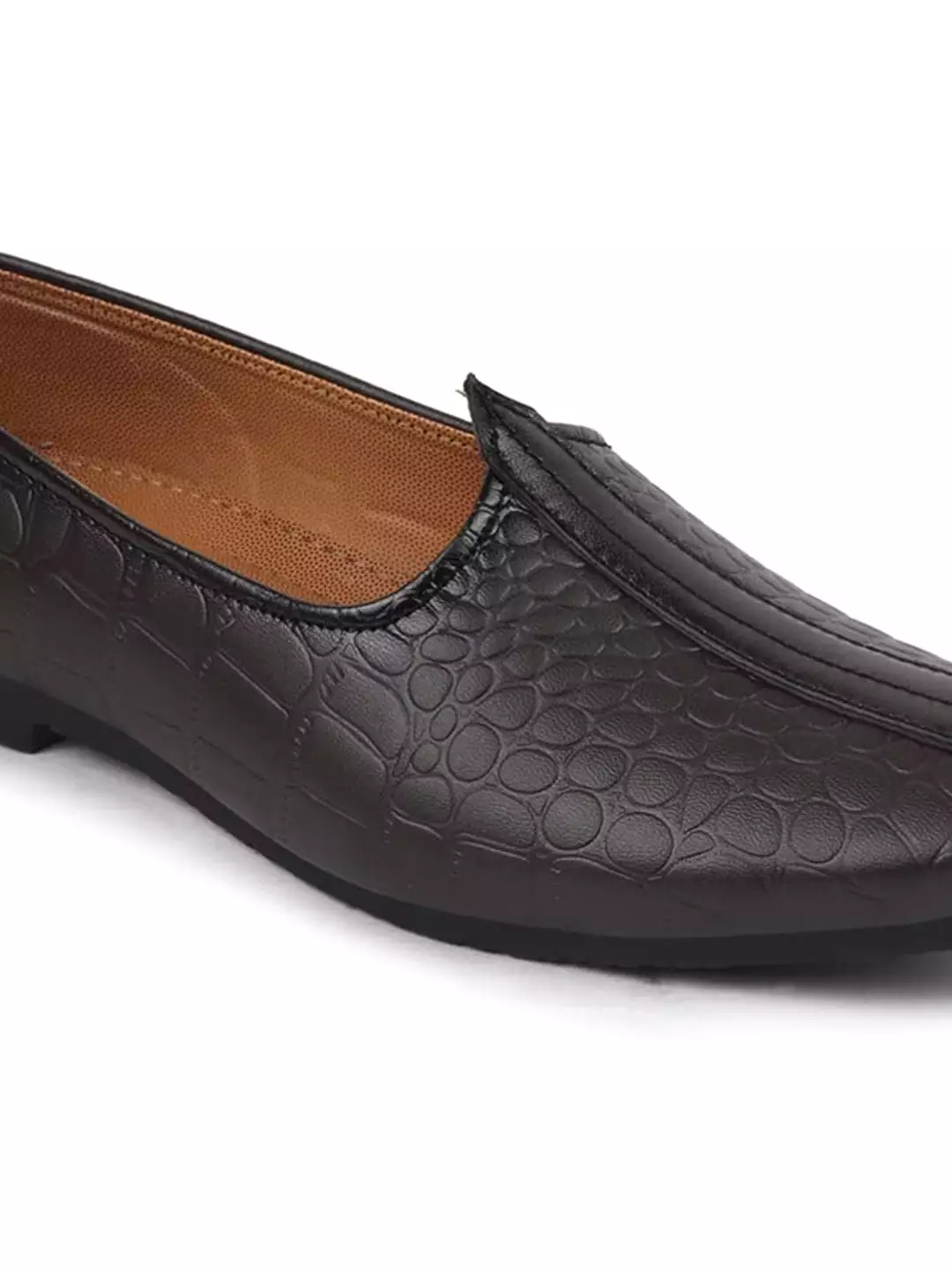 Men Brown Ethnic Slip-On Juttis