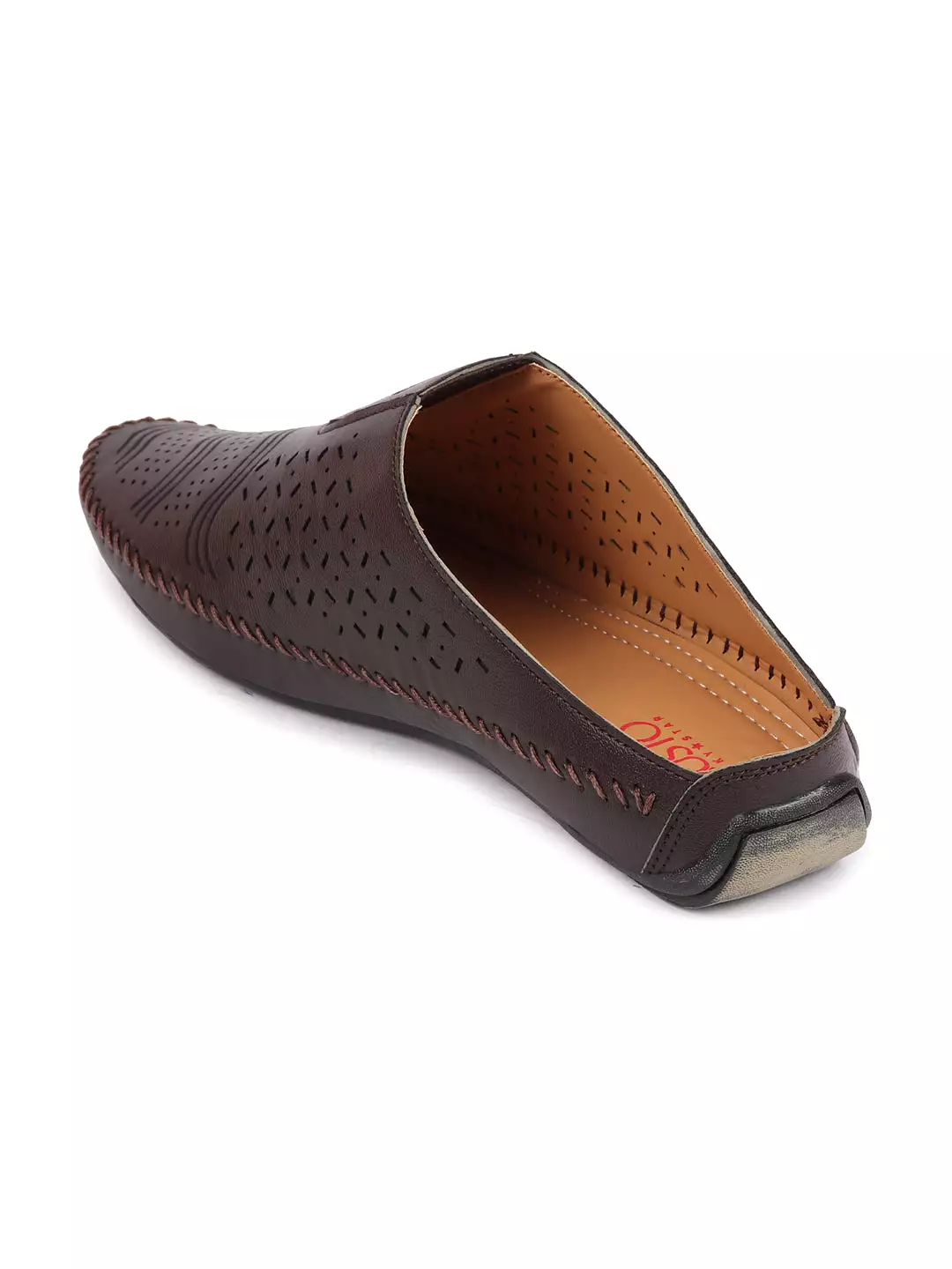 Men Brown Ethnic Slip-On Juttis