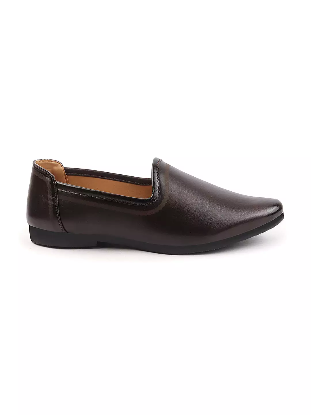 Men Brown Ethnic Slip-On Lightweight Jutis & Mojaris