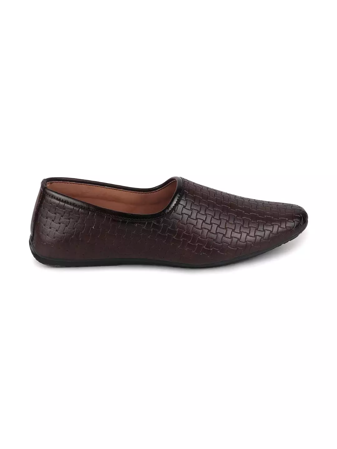 Men Brown Ethnic Slip-On Regular Styling Jutis & Mojaris