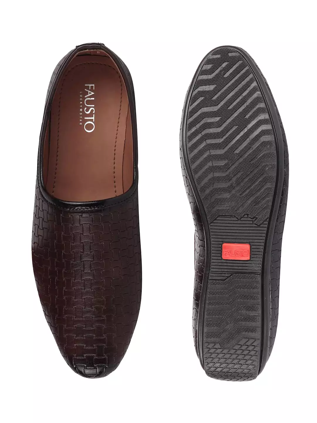 Men Brown Ethnic Slip-On Regular Styling Jutis & Mojaris