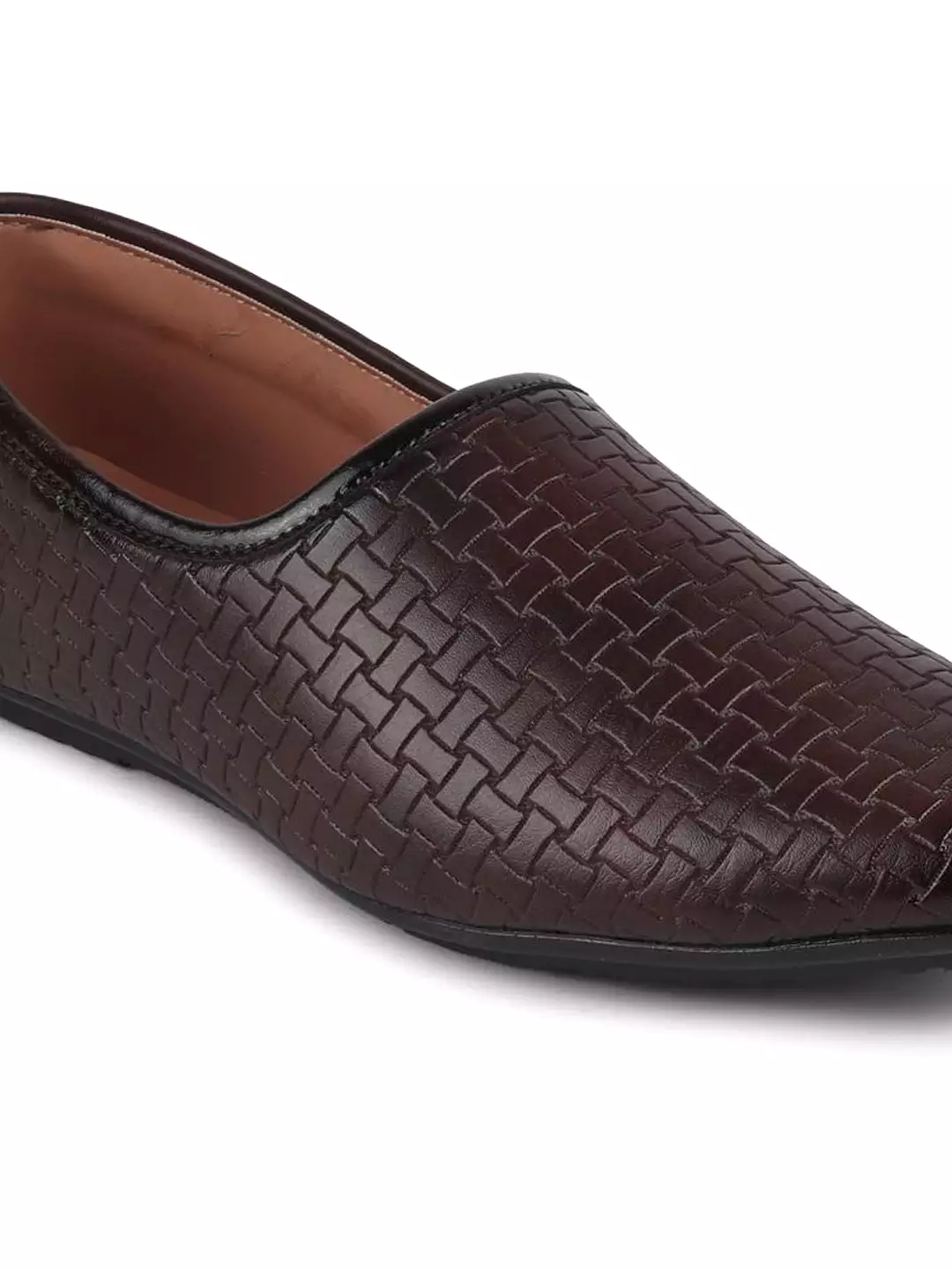 Men Brown Ethnic Slip-On Regular Styling Jutis & Mojaris