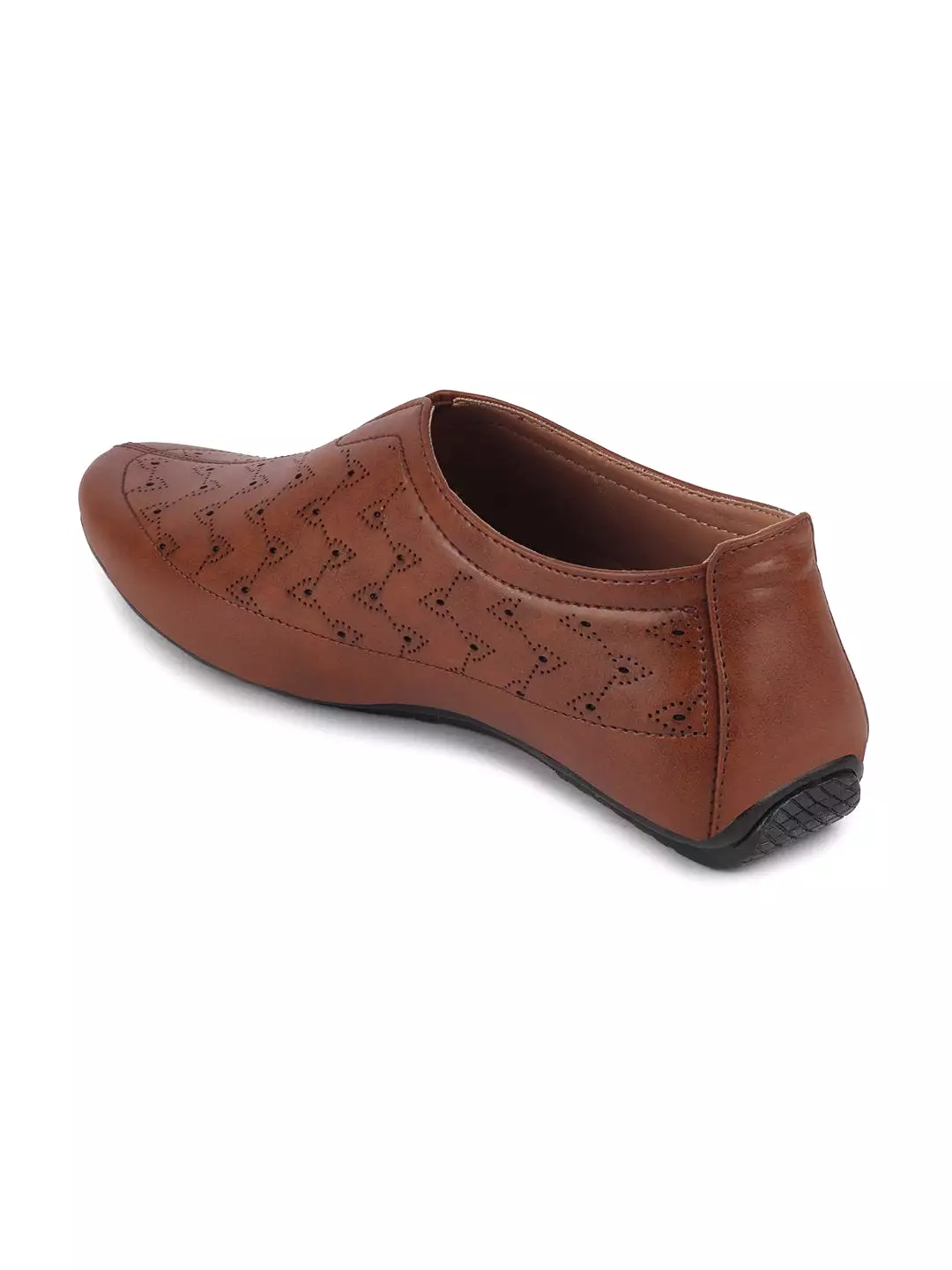 Men Brown Ethnic Slip-On Shoe Style Jutis & Mojaris