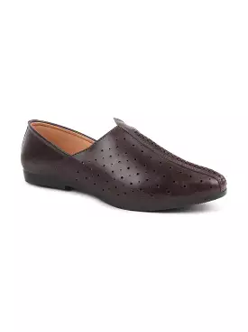 Men Brown Ethnic Slip-On Traditional Jutis & Mojaris