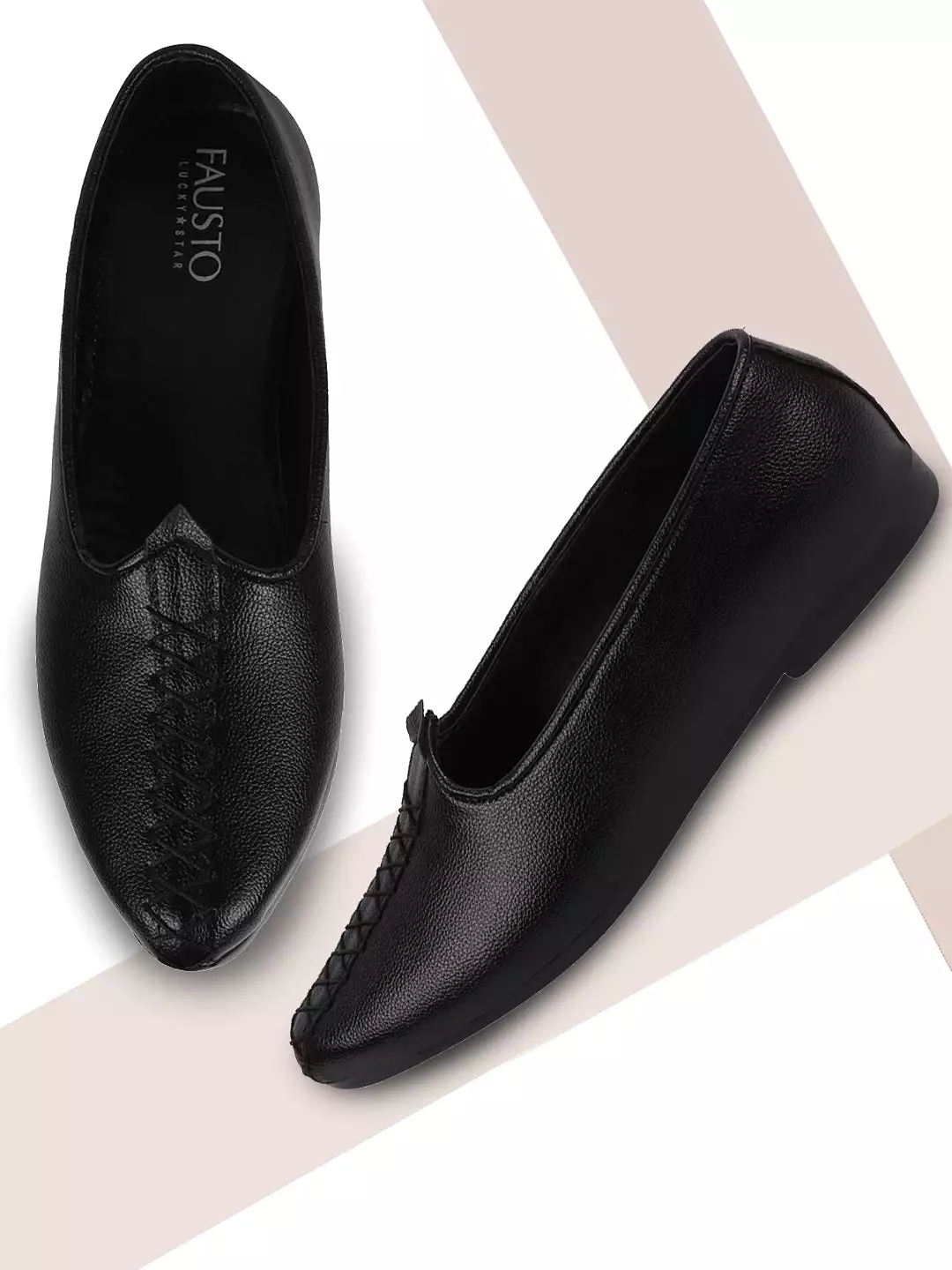 Men Ethnic Black Hand Stitched Juttis & Mojaris