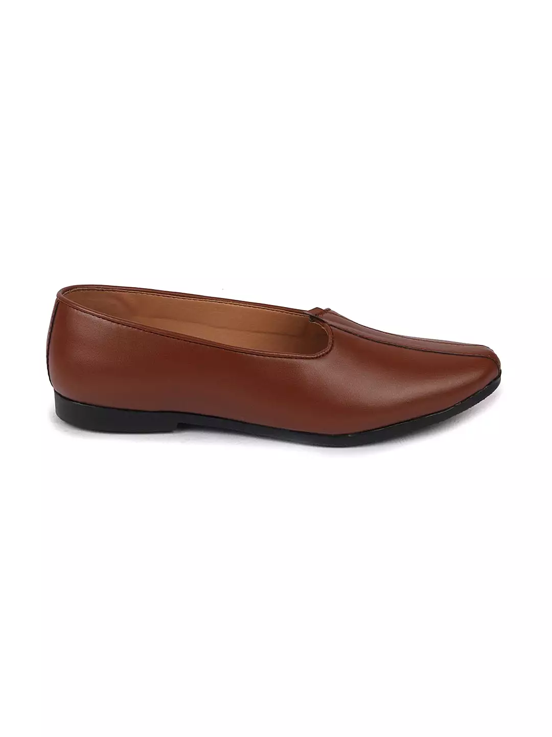 Men Ethnic Tan Slip On Juttis and Mojaris