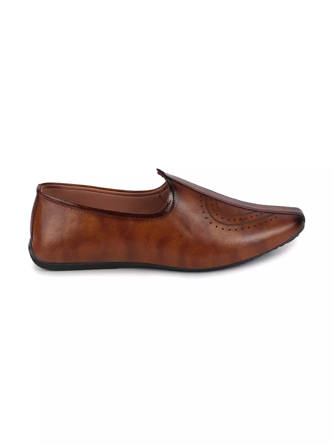 Men Tan Ethnic Slip-On Fashion Style Jutis & Mojaris