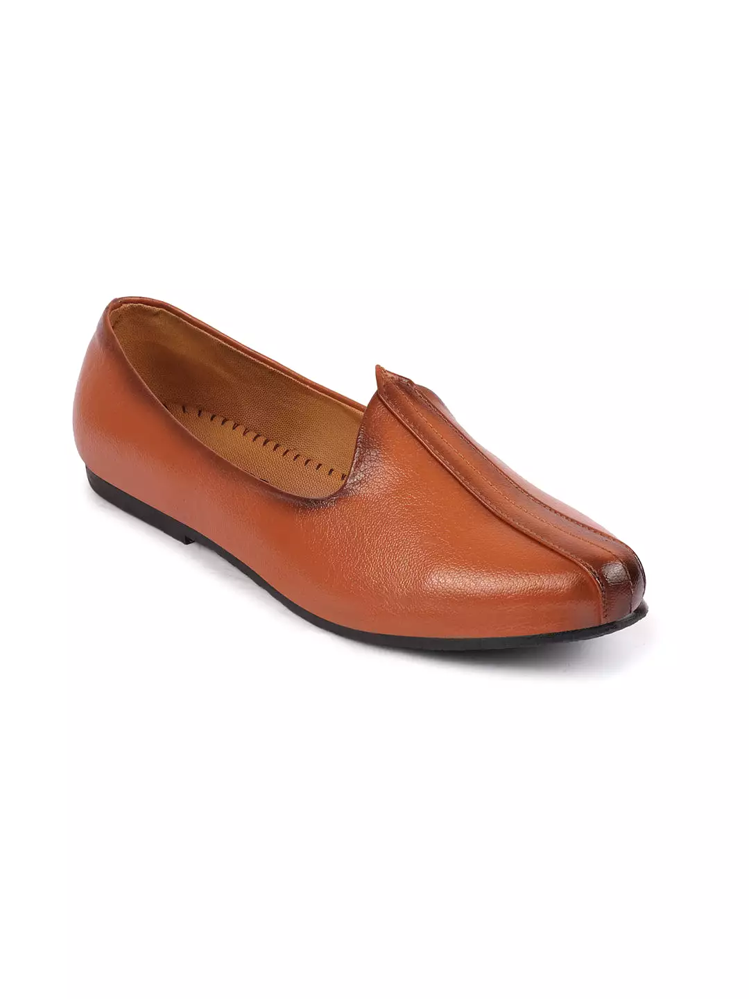 Men Tan Ethnic Slip-On Jutis and Mojaris