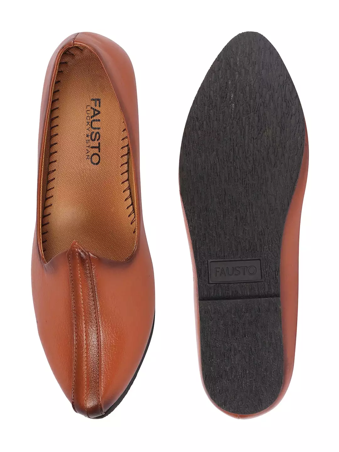 Men Tan Ethnic Slip-On Jutis and Mojaris