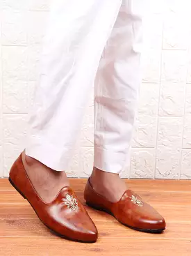 Men Tan Ethnic Slip-On Juttis