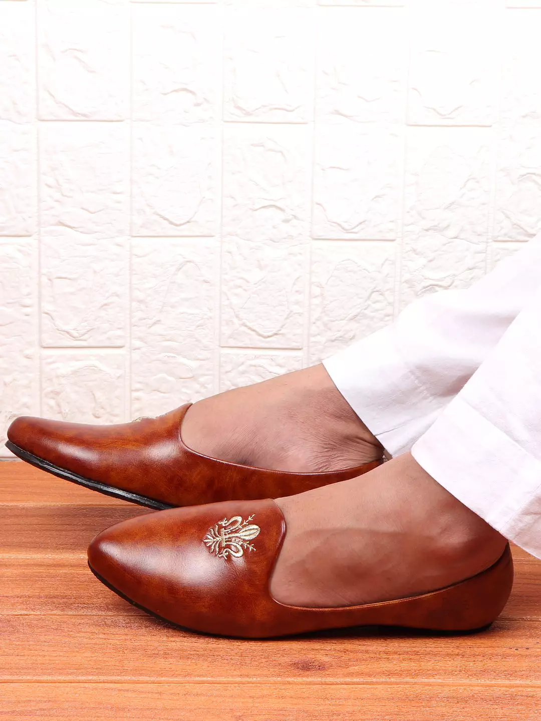 Men Tan Ethnic Slip-On Juttis