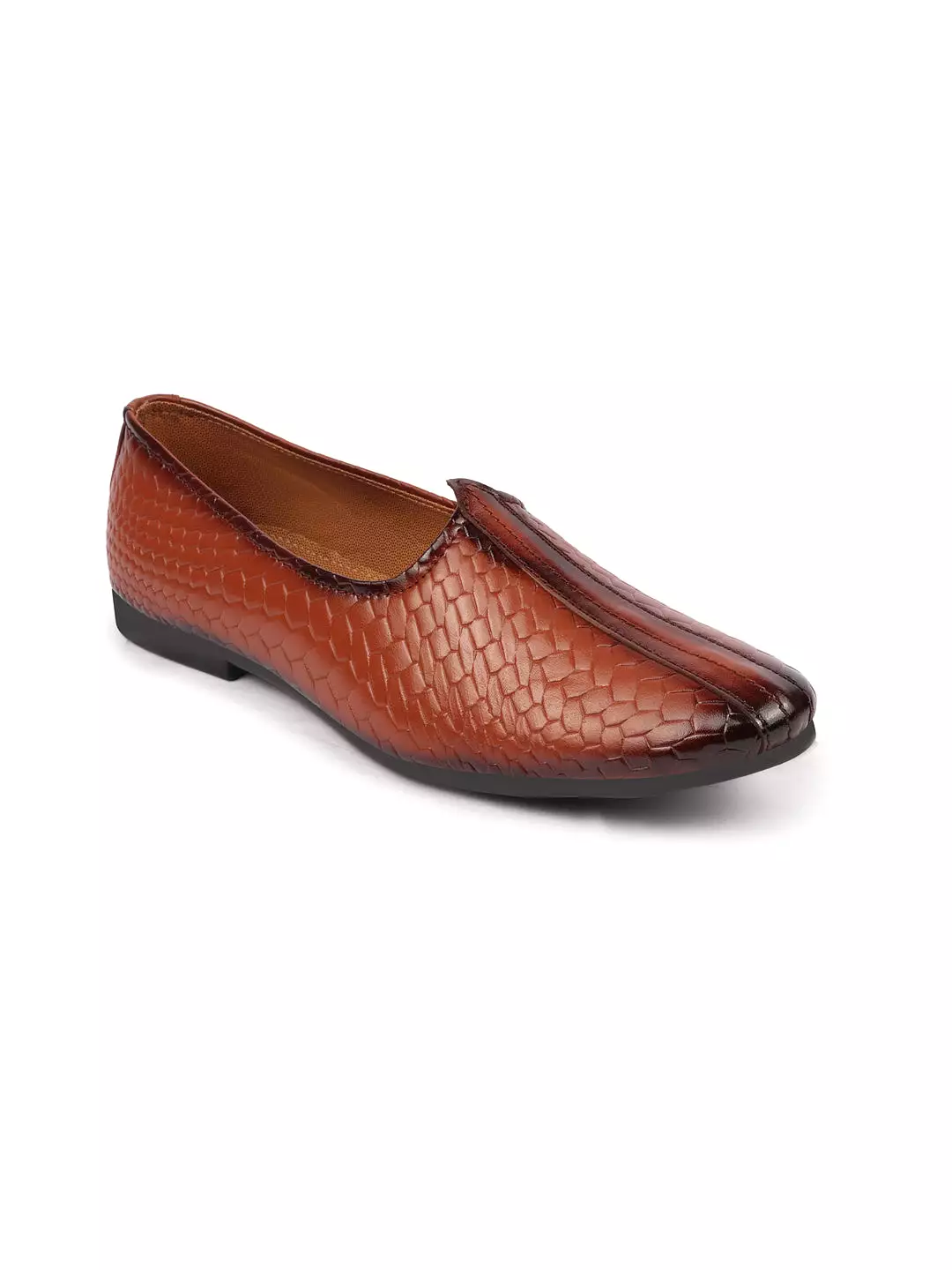 Men Tan Ethnic Slip-On Juttis