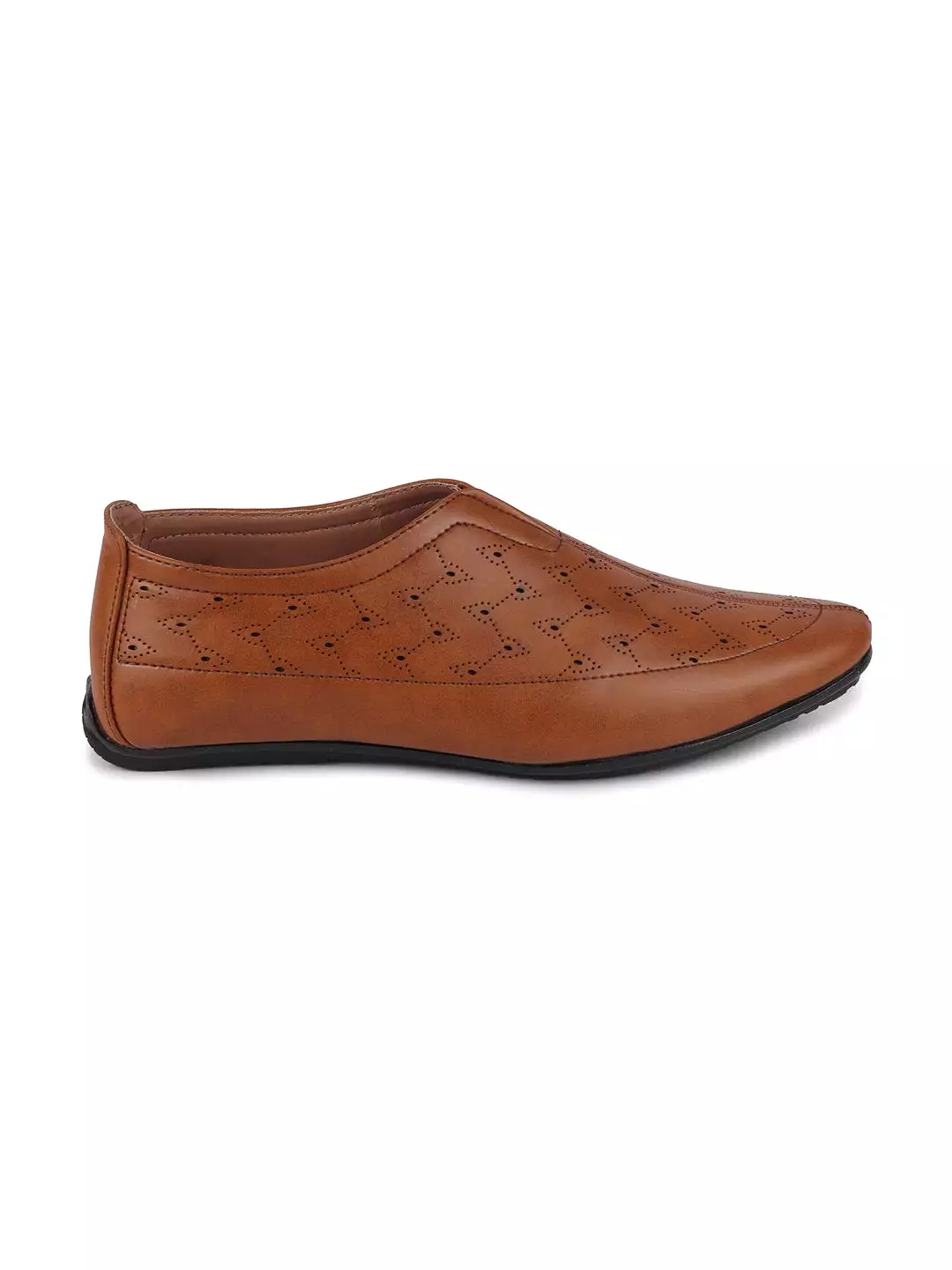 Men Tan Ethnic Slip-On Shoe Style Jutis & Mojaris