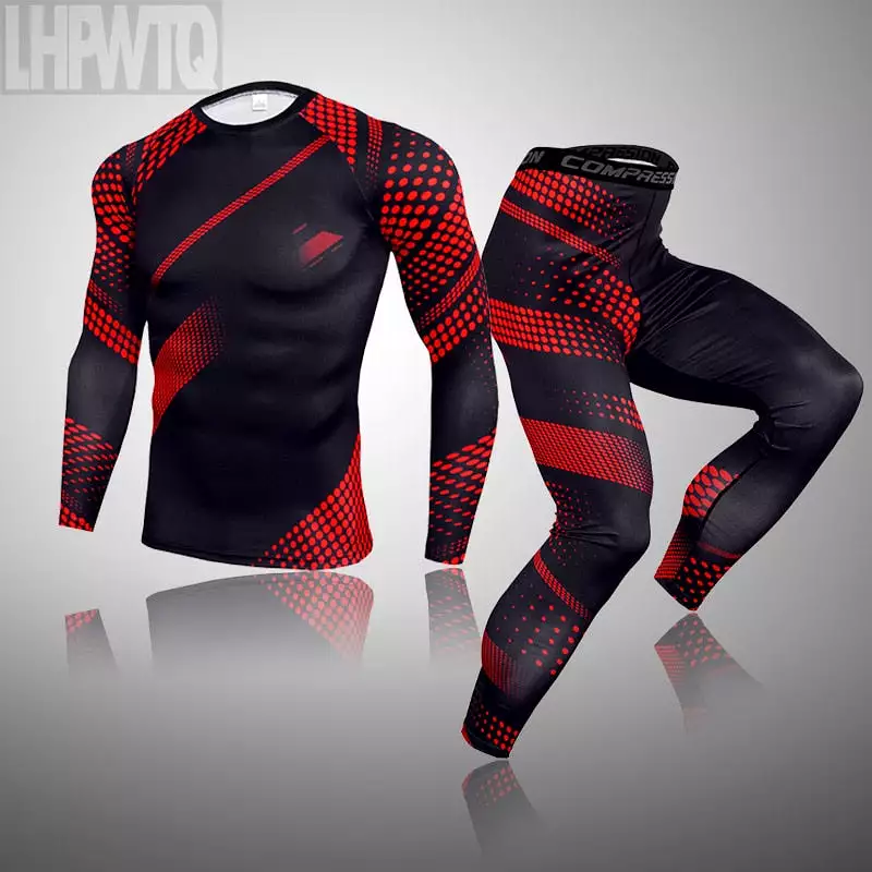 Men Thermal underwear Set MMA Tactics Fitness leggings base  Compression Sports suit underwear Long Johns