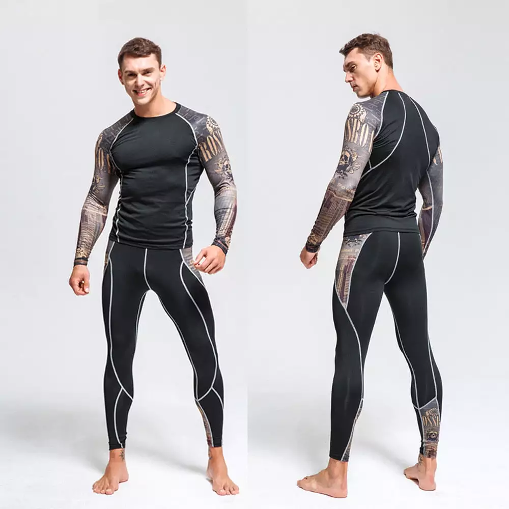 Men Thermal underwear Set MMA Tactics Fitness leggings base  Compression Sports suit underwear Long Johns