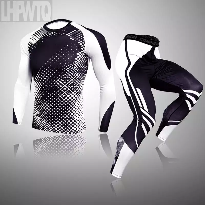 Men Thermal underwear Set MMA Tactics Fitness leggings base  Compression Sports suit underwear Long Johns