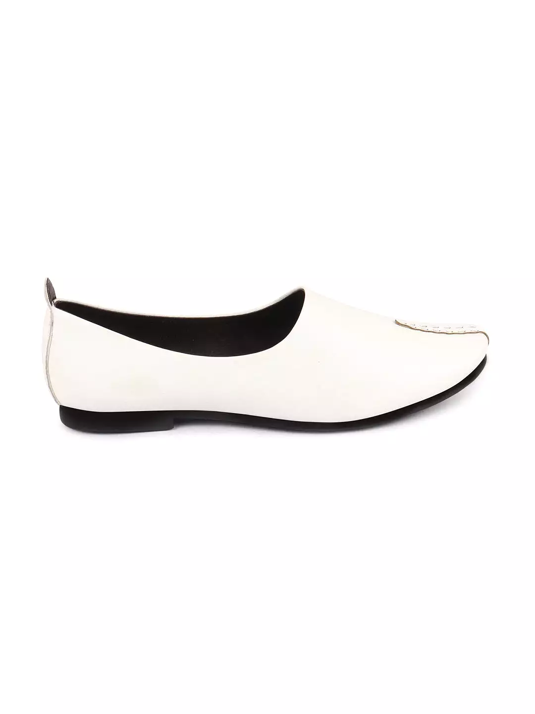 Men White Wedding Party Evening Occasion Ethnic Slip On Juttis and Mojaris