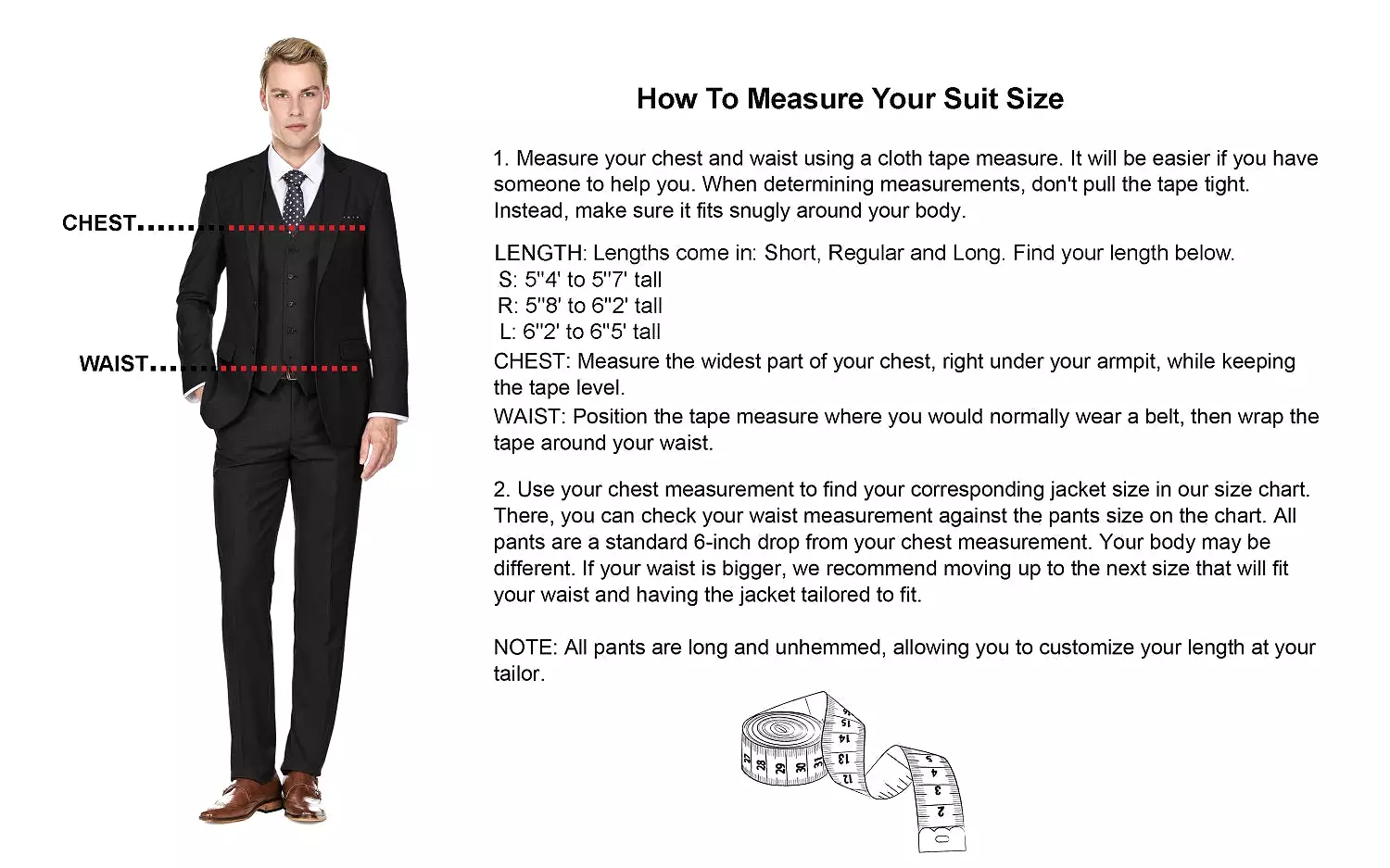 Men's 3-Piece Three Piece Slim Fit Formal Cut Suit Set