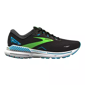 Men's Brooks Adrenaline GTS 23, Black/Hawaiian Ocean/Green, 12.5 D Medium