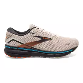 Men's Brooks Ghost 15, White Sand/Red Orange/Blue, 10 D Medium